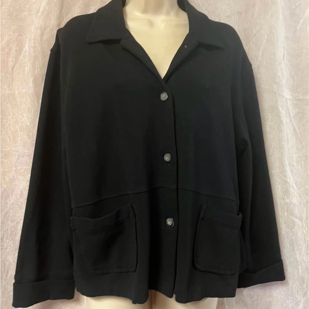 J. Jill Black Jacket with Classic Collar